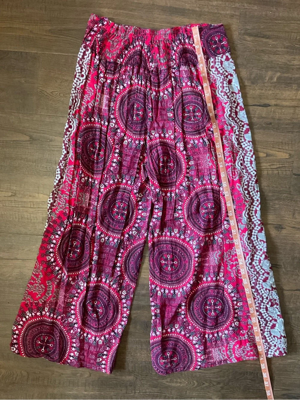 Thai Split-Front Palazzo Batik Stretch waist Wing Thailand Women’s L Boho